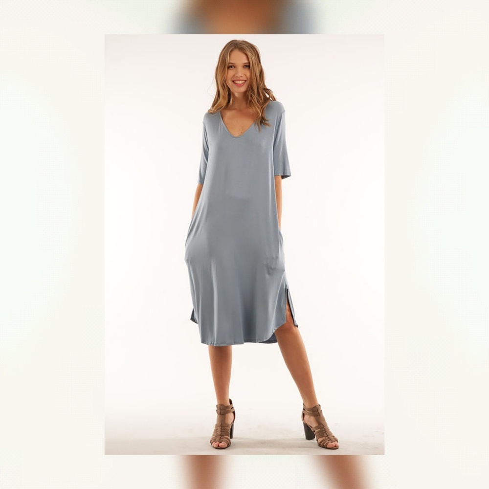 Tee dress in Dusty Blue